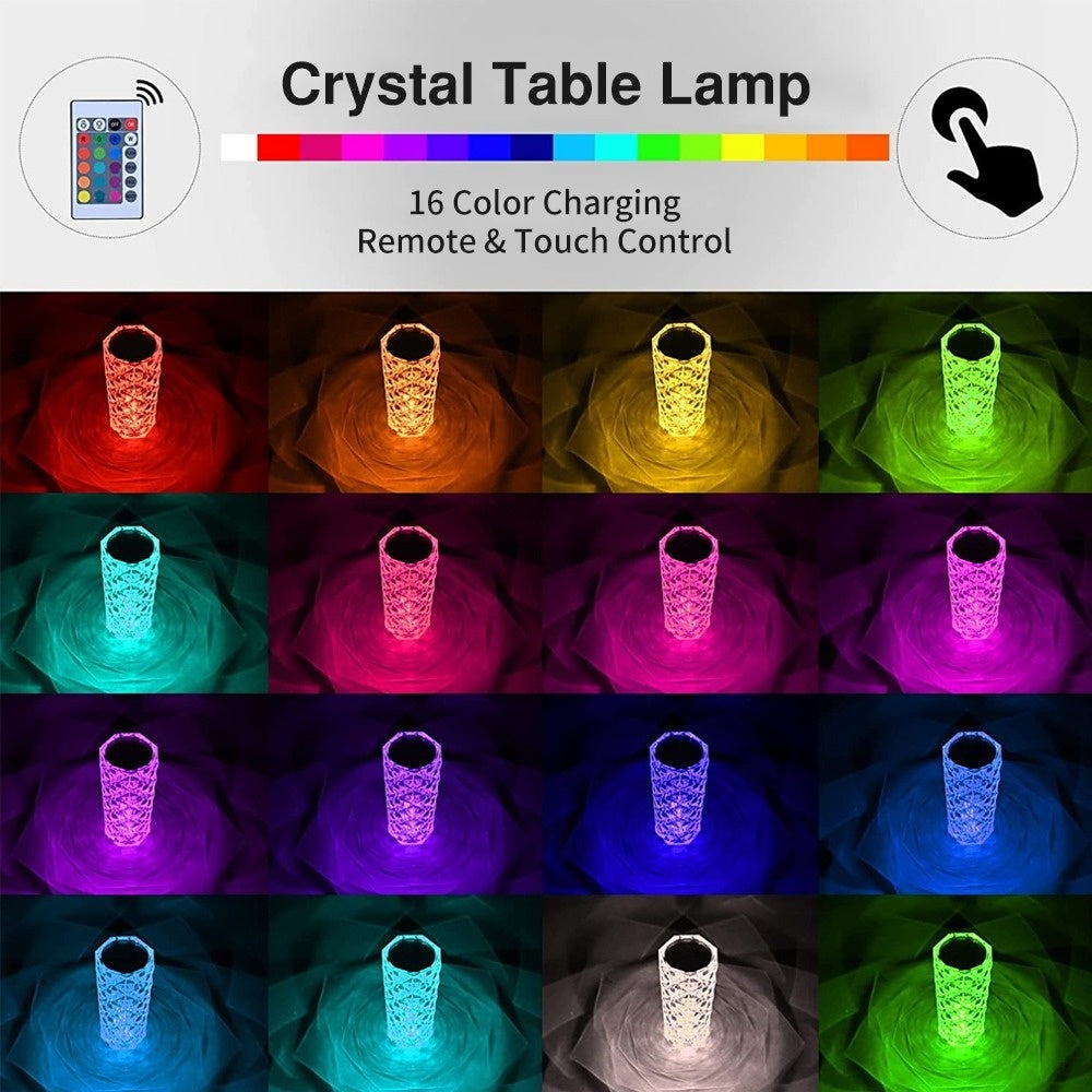 16 Colors LED Crystal Rose Lamp bedroom decoration
